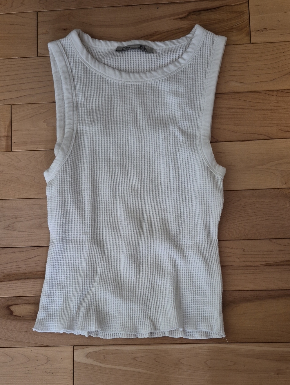 Dex Women's Size Small White Waffle Knit Tank Top